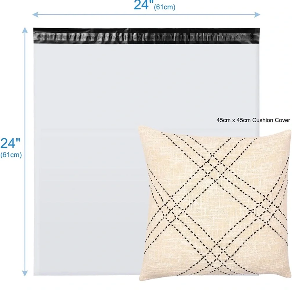 XXL 24×24 White Poly Mailers Shipping Bags - Set of 15